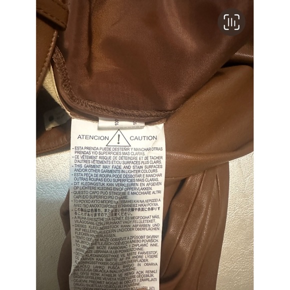 Zara Tan Faux Leather pants trousers in caramel camel size 6 - Picture 8 of 8
